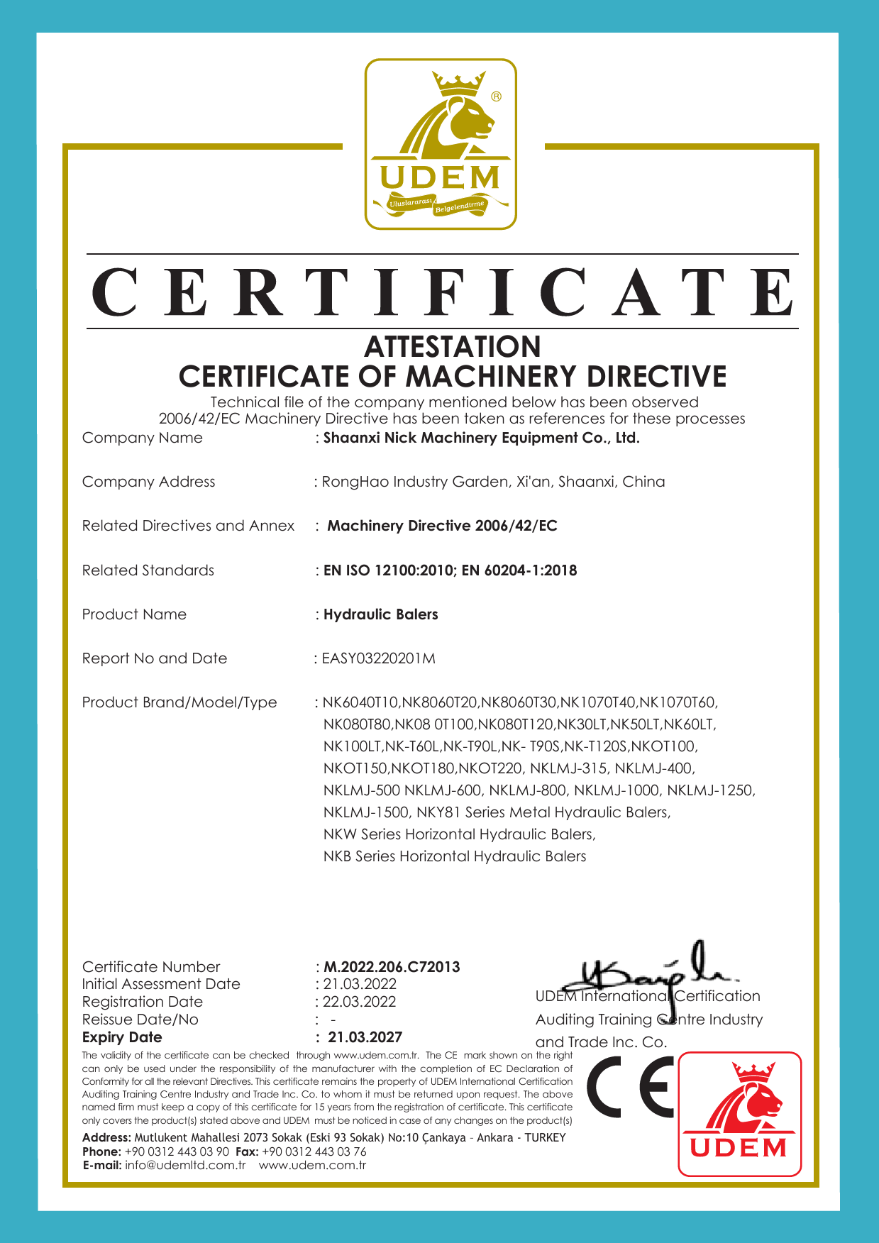 Nickbaler Certificate 5